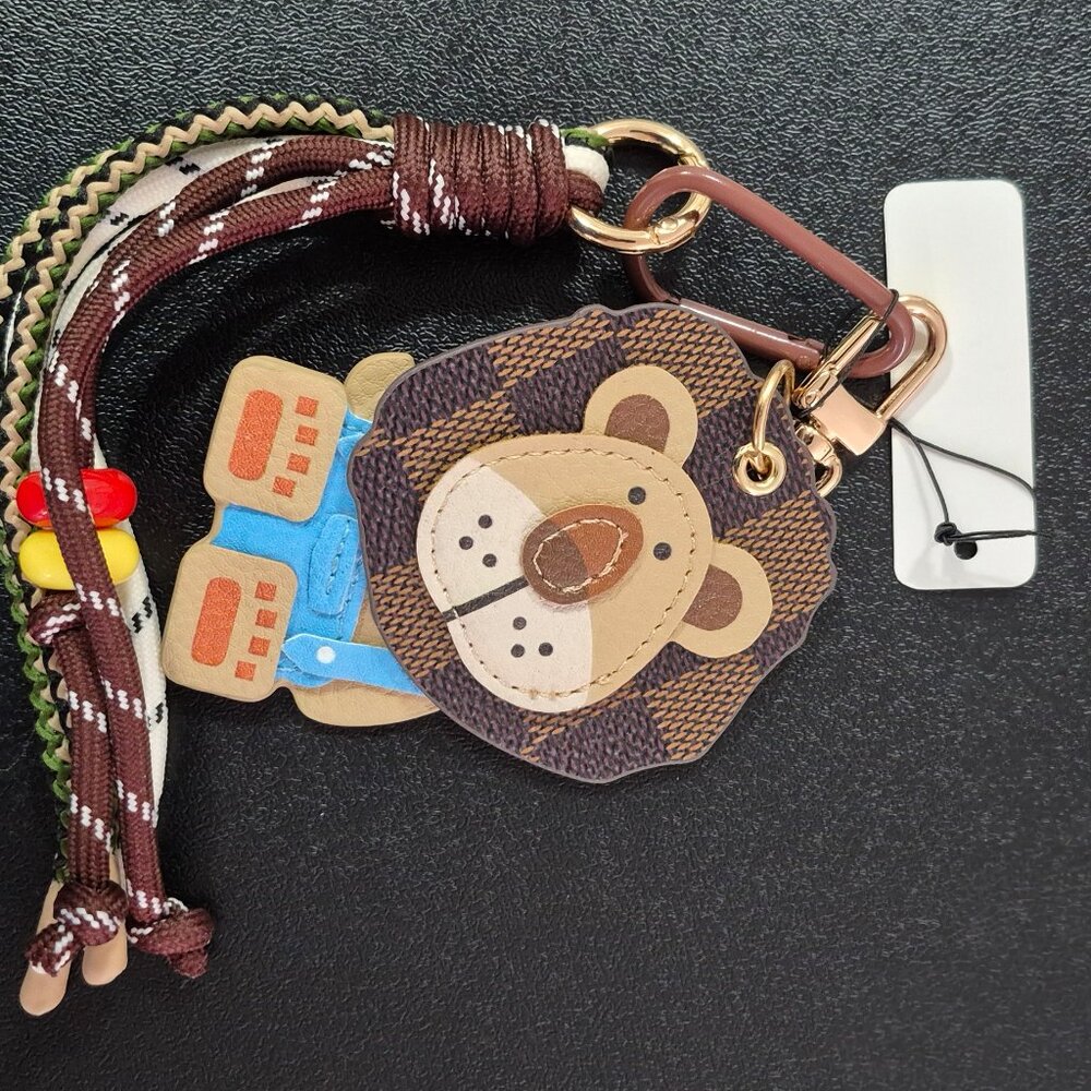 Genuine Leather Lion Bag Charm Pendant Handmade Bag Accessories Bag Hanging Gift - Picture 7 of 8